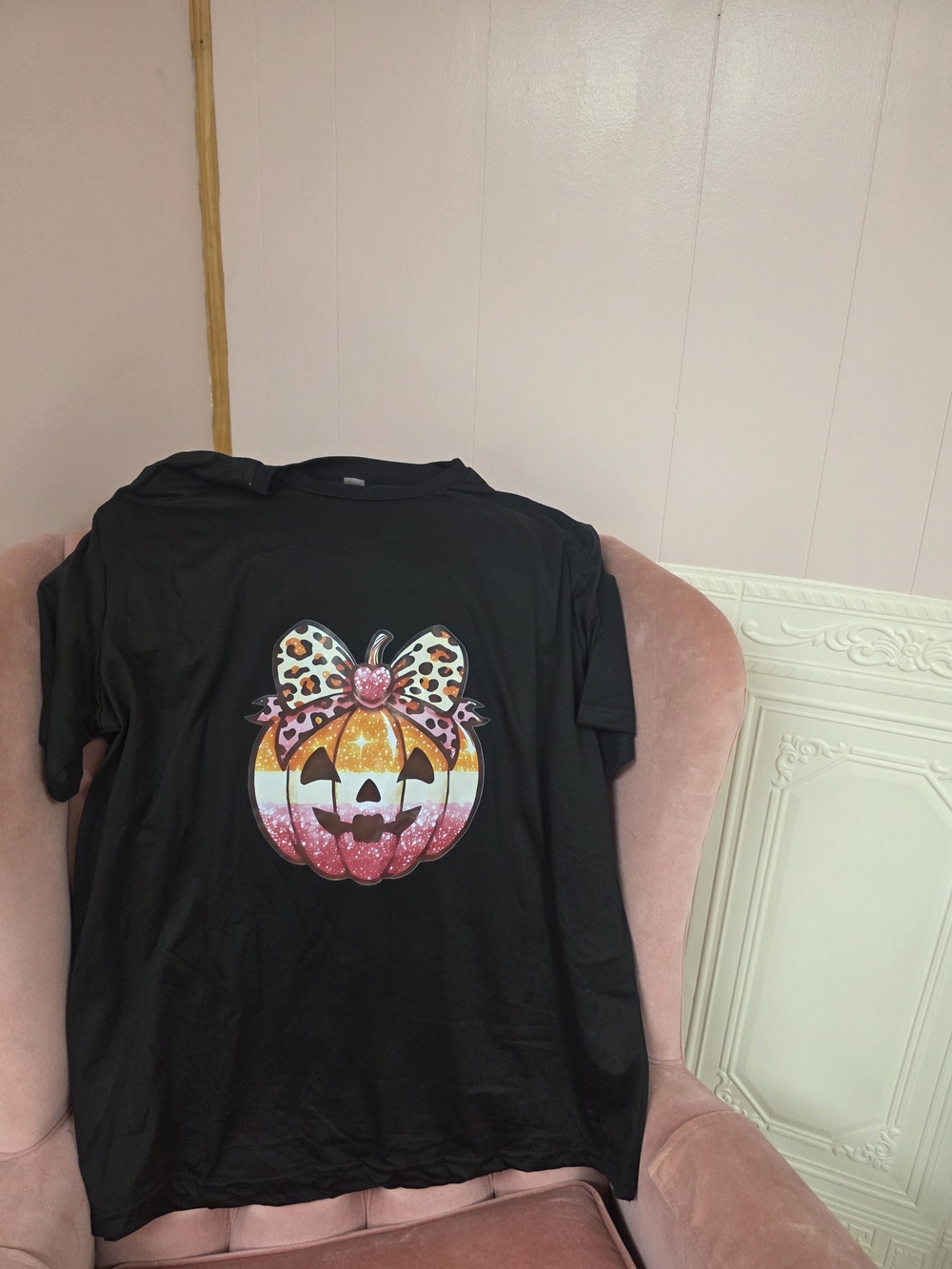Black Halloween Pumpkin Tee